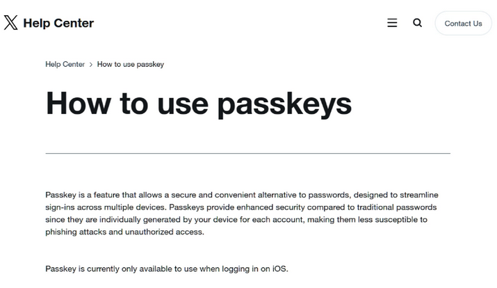 甘谷苹果维修店铺分享iOS用户如何通过通行密钥(Passkey)登录 