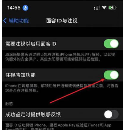 甘谷苹果14维修网点分享iPhone14注视感知功能有什么用 